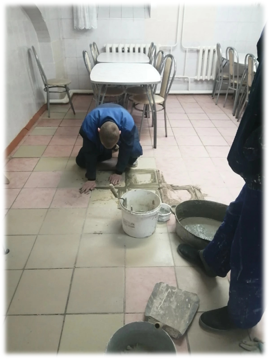 На уроке штукатурного дела.